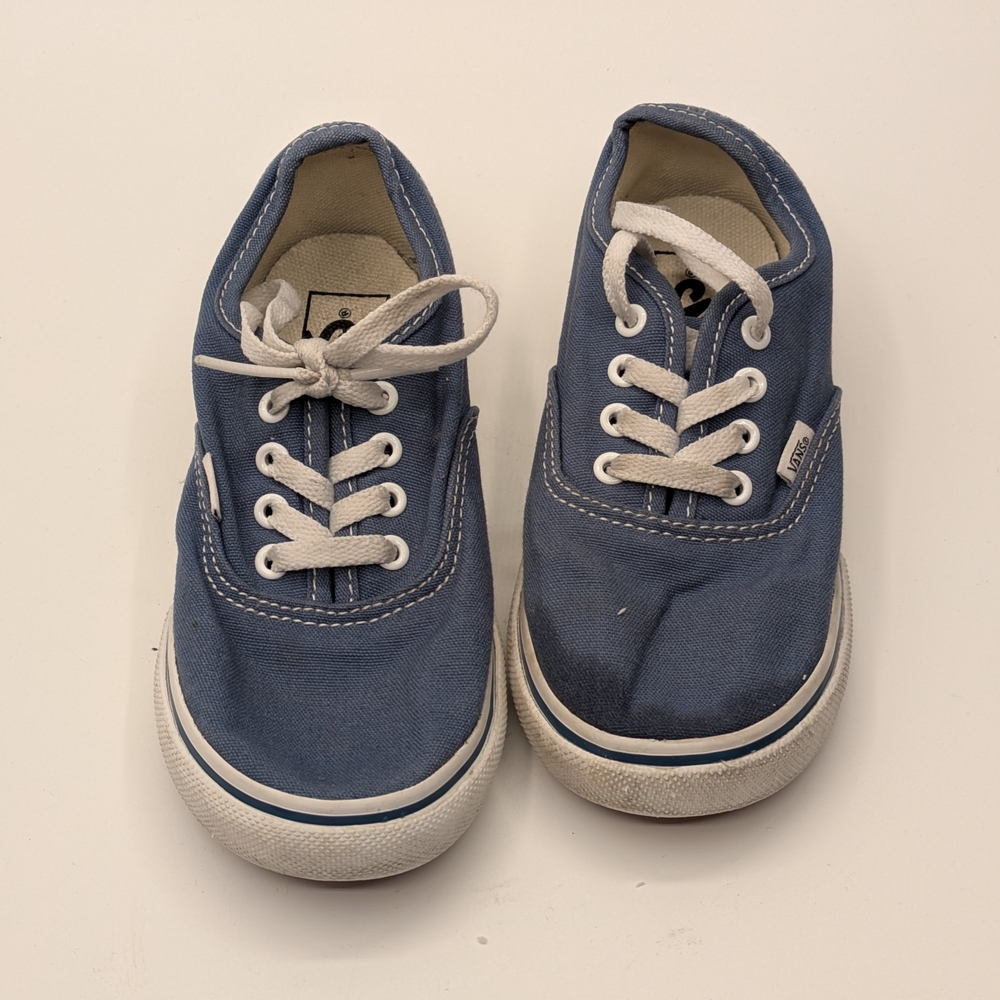 Vans Blue Lace Up Kids Sneakers Sz 10